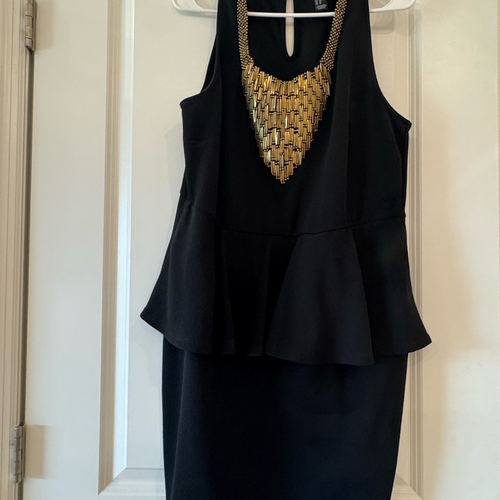 Forever 21 Black Peplum Mini Dress